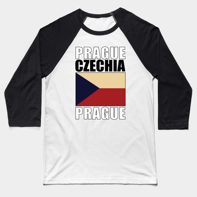 Flag of Czechia Baseball T-Shirt by KewaleeTee